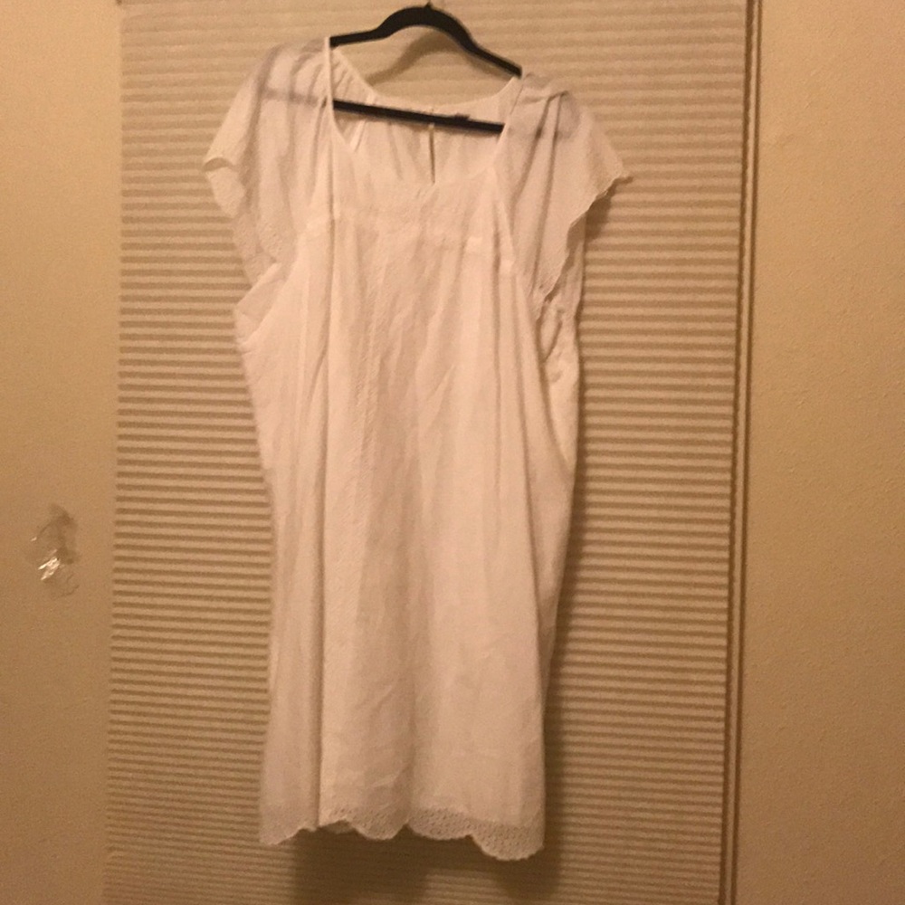 White Cotton Shift Dress